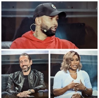 A collage of three celebrities