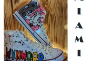 White Shoes With Colourful Motif